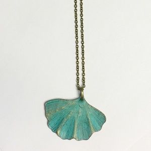 Patina Brass Seashell Necklace